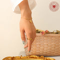 Adjustable Slider Heart Pendant Bracelet Gold Tone view 3