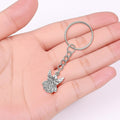 Antique Silver Winged Angel Charm Keychain Split Ring view 4