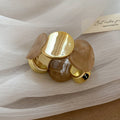 Acrylic Marbled Disc Stretch Bracelets Gold Plates 12 Colors view 6