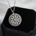 Marquise Petal Medallion Pendant Necklace in Two Tones view 2