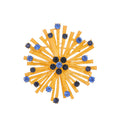 Gold Tone Sunflower Crystal Metal Brooch Pin 6.5 cm view 1