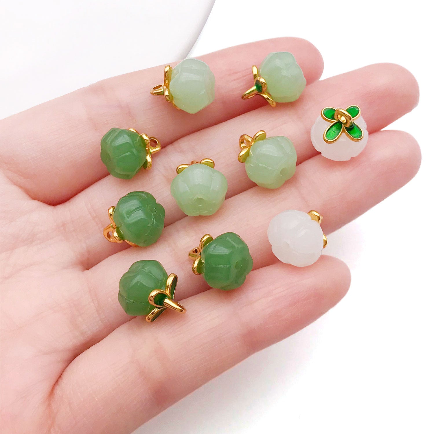Enamel Glass Clover Enamel Charm Pendants