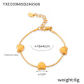 Puffed Heart Snake Chain Necklace Bracelet Gold Silver Titanium Steel view 6