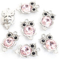 Crystal Eye Owl Metal Jewelry Charms, 20 Colorways view 9