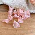 Pastel Layered Fabric Flower Long Cascade Drop Earrings view 6