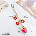 Strawberry And Cherry Blossom Enamel Charm Phone Strap view 2