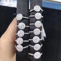 Silver Round Halo Clear Pave Cluster Ring Metal Alloy view 4