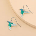 Blue Green Enamel Hummingbird Necklace Earrings Options view 3