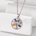 Gold and Silver Tone Tree of Life Evil Eye Pendant Necklaces view 3