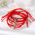Red Woven Cord Small Heart Evil Eye Adjustable Bracelets view 5