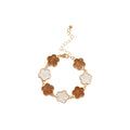 Gold White Coffee Enamel Flower Bracelet 5 and 7 Styles view 5