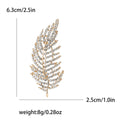 Crystal Fern Leaf Brooch with Polished Metal and Decorative Accents view 6