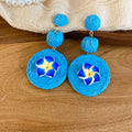 Woven Flower Drop Earrings in Four Bright Designs Fashion Jewelry view 8