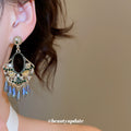 Antique Gold Tone Crystal Chandelier Drop Earrings view 4