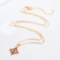 Gold Tone Diamond Shaped Enamel Evil Eye Necklaces in Five Colors view 5