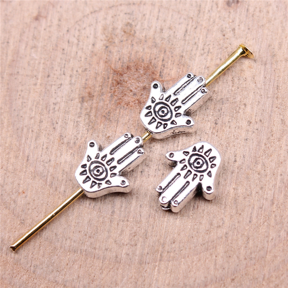 9x7mm 0.5g Antique Gold Zinc Alloy Palm Hand Spacer Beads for Bracelet DIY Jewelry Making