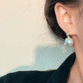 Silver-Tone Pearl Crescent Drop Earrings - One Style view 3