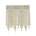 Crystal Curtain Fringe Brooch in Gold and Silver Tones view 1