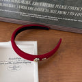 Red Velvet Padded Headbands Rhinestone Rose Charm Styles view 1