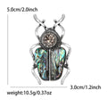 Abalone Shell Beetle Brooch Antique Silver Crystal Pin view 6