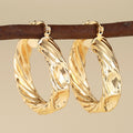 Gold Twisted Rope Hoop Earrings Seven Styles Metal Alloy view 9