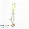 Colorful Flat Bead Necklaces With Star Medallion And Heart Pendants view 7