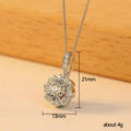 Flower Petal Clear CZ Pendant Necklace White Rose Gold view 5