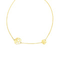 Dual Openwork Rose Flower Necklace Choker Fine Chain Gold Black view 5