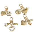 Gold Tone Seashell Starfish Charm Keychain With Faux Pearl view 5