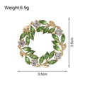 Green Wheat Wreath Two Designs Metal Brooch Pin for Jackets and Lapels view 2
