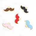 Enamel Mustache Charms in Five Colors and Two Metal Tones view 5