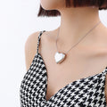 Smooth Puffy Heart Pendant Necklace Thin Snake Chain view 6