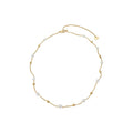Delicate Gold Tone Necklace with Small Pastel Beads view 5