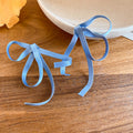 Satin Ribbon Bow Stud Earrings in Five Pastel Colors view 9