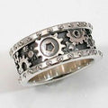 Antique Silver Gear Steampunk Wide Band Ring Alloy view 1