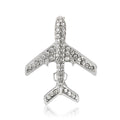 Crystal Airplane Brooch in Silver Black and Gold Tone view 5