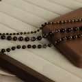 Black Round Bead Necklaces Gold Toggle Clasp Three Sizes view 4