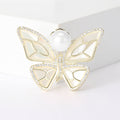 Mother of Pearl Butterfly Brooch Pearl Body Silver Gold view 2