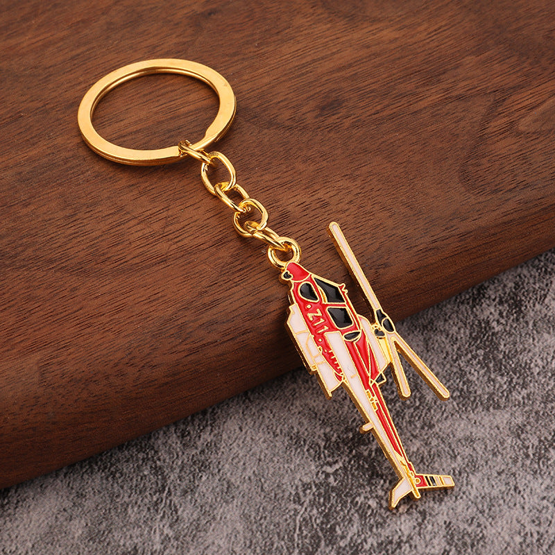 Creative Alloy Helicopter Keychain Bag Charm Gift for Students