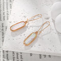 Oval Foil Glass Drop Earrings Textured Gold Frame 5 Colors view 7