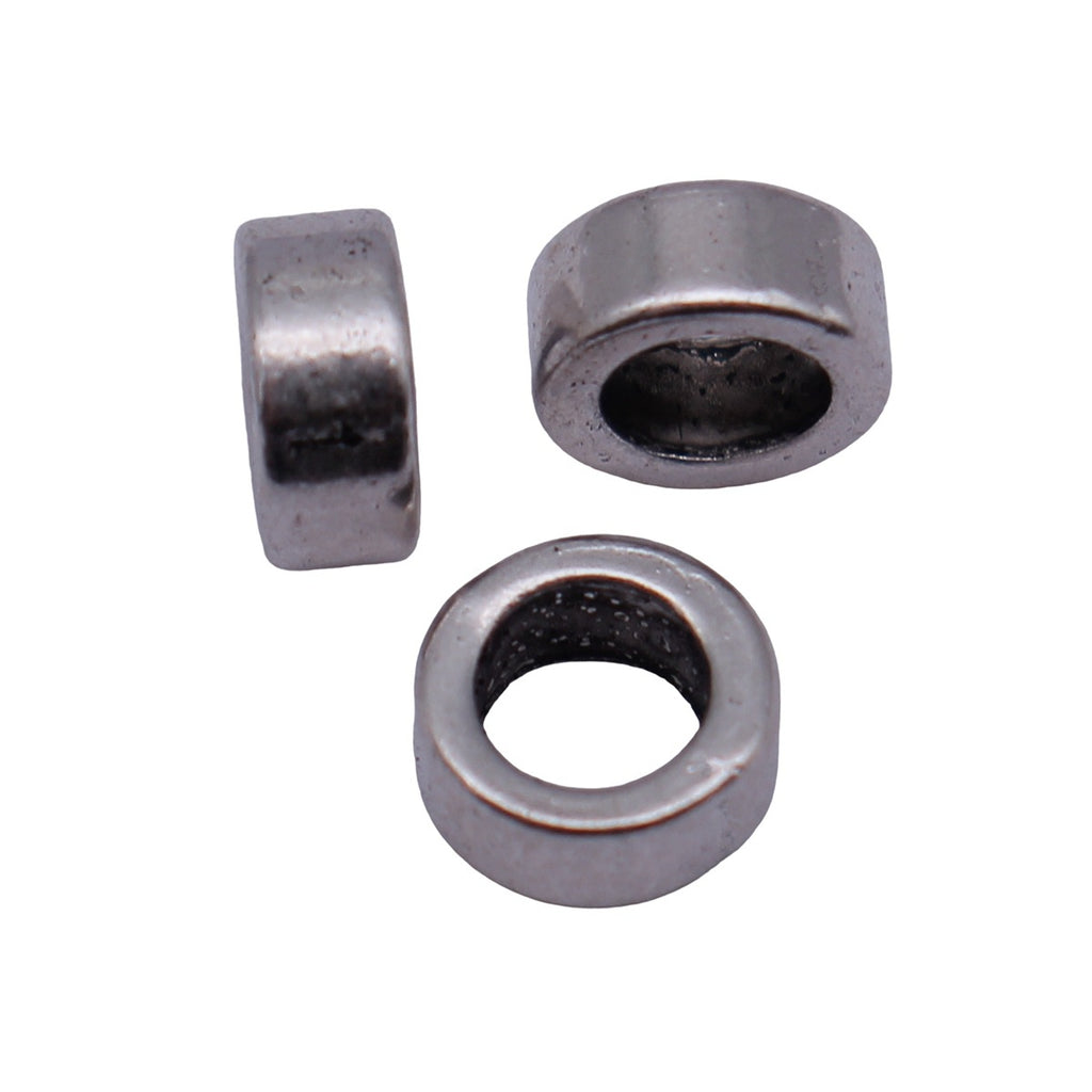 6x6x2.8mm 0.29g Antique Silver Zinc Alloy Smooth Round Spacer Beads for DIY Bracelet Jewelry Making