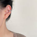 Silver Pave Crystal Open Heart Ear Cuff No Piercing view 4