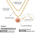 Double Layer Daisy Pendant Necklace in Three Enamel Colors view 7