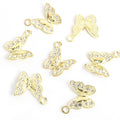 Crystal-Accented Gold Silver Butterfly Alloy Pendant Components in 2 Styles view 6