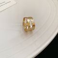 Gold Silver Open Rings Crescent Starfish Flower Dual Band view 9