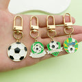 Soccer Ball Metal Clip Keychains, Eight Green Designs view 4