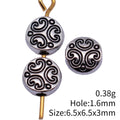 Swirl Pattern Round Flat Spacer Bead Metal Jewelry Making Component view 3