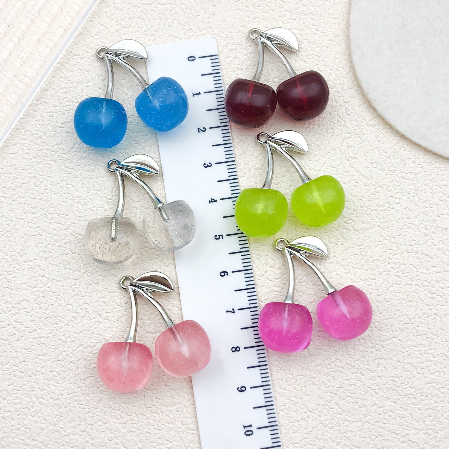 Acrylic Cherry Charm Pendants