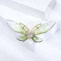 Translucent Butterfly Brooch With Decorative Crystal And Enamel Details view 8