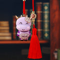 Jeweled Smiling Cow Car Hangers in Five Colors with Red Tassels view 6